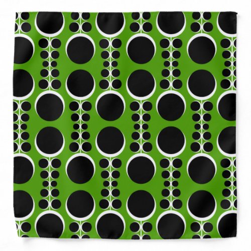 70s Mod Dark Green Pattern Abstract Geometry Cool Bandana