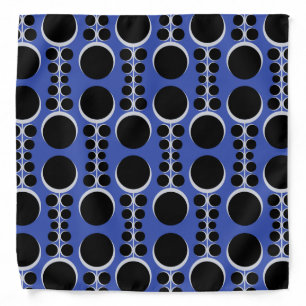 70s Mod Middle Blue Pattern Abstract Geometry Bandana