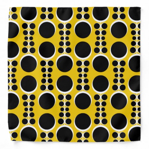 70s Mod Mustard Yellow Pattern Abstract Geometry Bandana