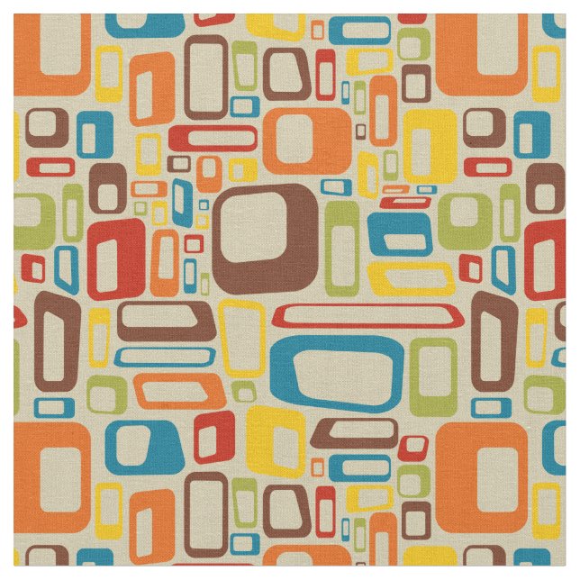 70s mod squares fabric (Close Up)