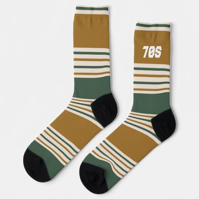 70s Modern mid century striped pattern Cool Socks (Left)