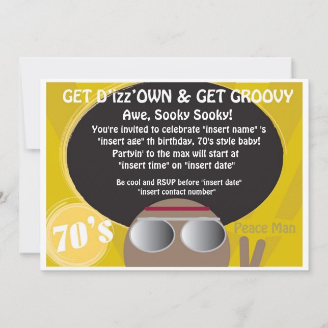 70's party invitation (Front)