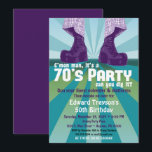 70s Party Invitation 1970s Disco Birthday<br><div class="desc">A fun 70s invite for groovy birthdays or any occasion,  featuring purple bell bottoms and platform shoes on a blue and green background.</div>
