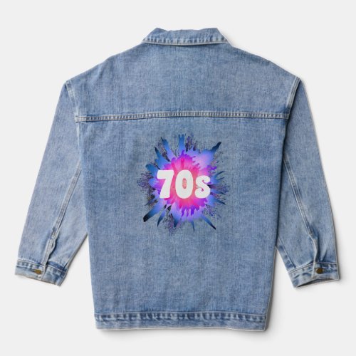 70s Party Retro Outfit Cool Seventies  Denim Jacket