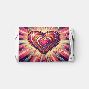 70s pop art heart/Valentines  Hershey's Miniatures