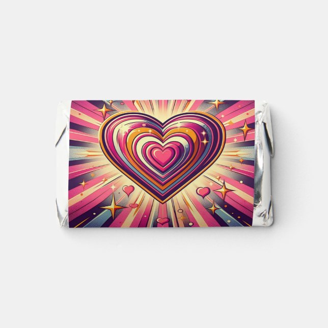 70s pop art heart/Valentines  Hershey's Miniatures (Front)