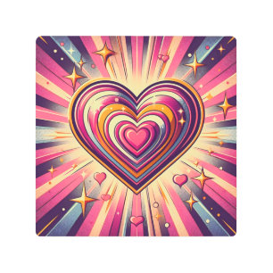 70s pop art heart/Valentines Metal print