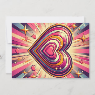 70s pop art heart/Valentine's  Mug Holiday Card