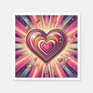 70s pop art heart/Valentine's Mug Napkins