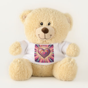 70s pop art heart/Valentine's Mug Teddy Bear