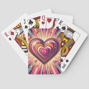 70s pop art heart/Valentines  Poker Cards