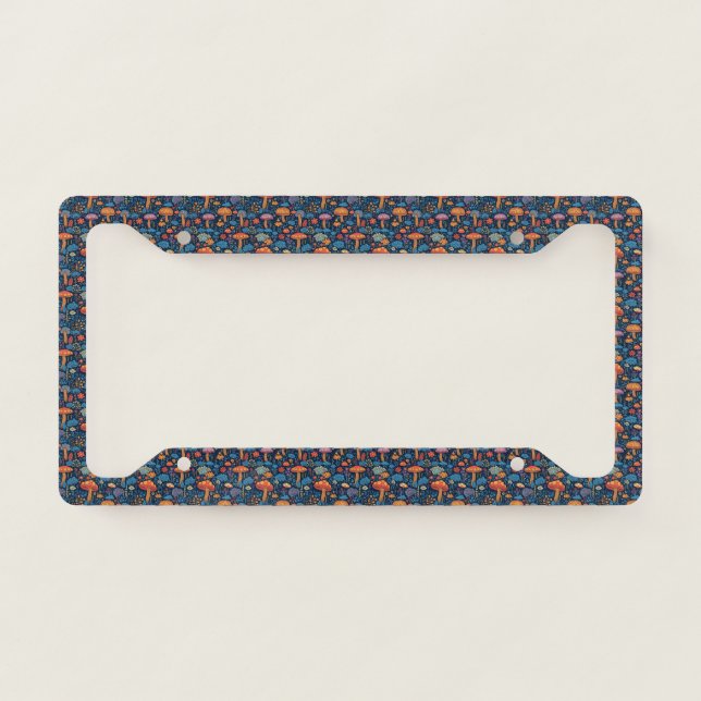 70's Psychadelic Groovy Mushrooms License Frame (Front)