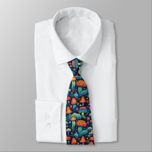 70's Psychadelic Groovy Mushrooms Necktie