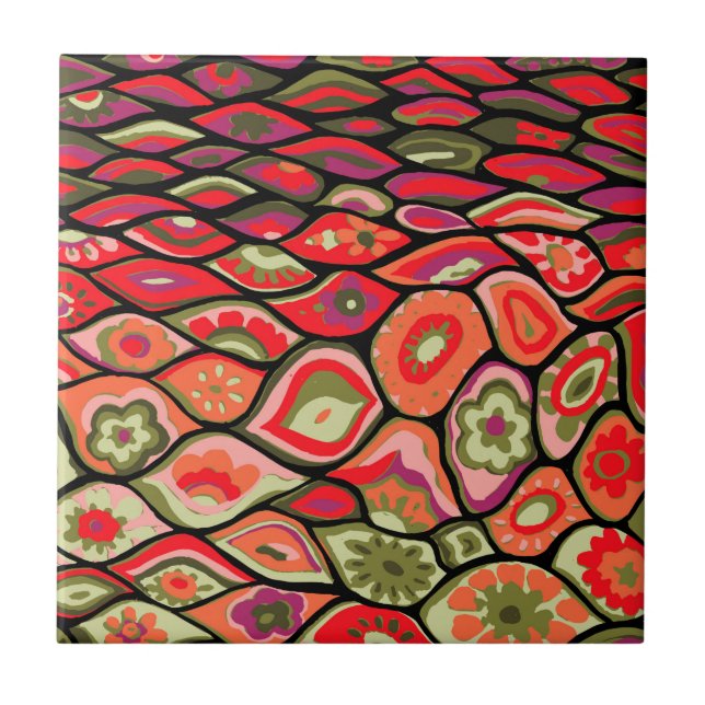 70s psychedelic ceramic tile (Front)