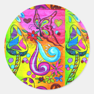 70's psychedelic colorful sticker