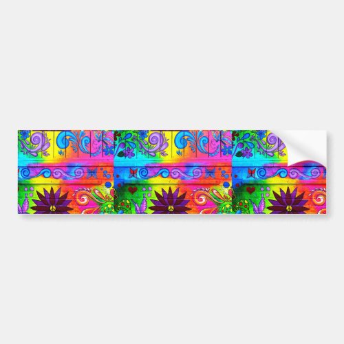 70s psychedelic design bumper sticker