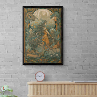 70s Psychedelic Hippie Chick AI Art | Retro Poster