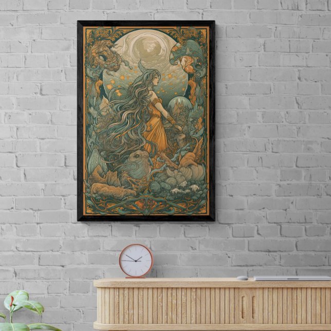 70s Psychedelic Hippie Chick AI Art | Retro Poster (Creator Uploaded)