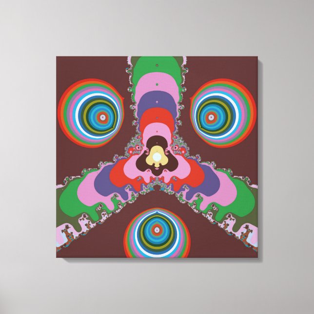 70s Psychedelic Pattern Retro Art Canvas Print (Front)