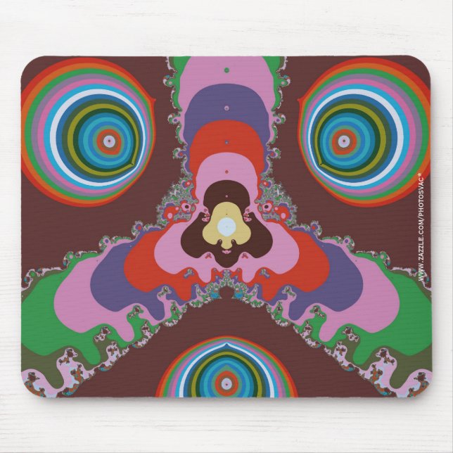 70s Psychedelic Pattern Retro Art Mouse Pad (Front)