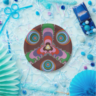 70s Psychedelic Pattern Retro Art Paper Plates