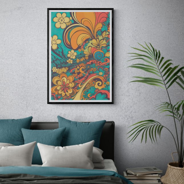 70s Psychedelic Retro Flower AI Art | Vintage  Poster (Creator Uploaded)