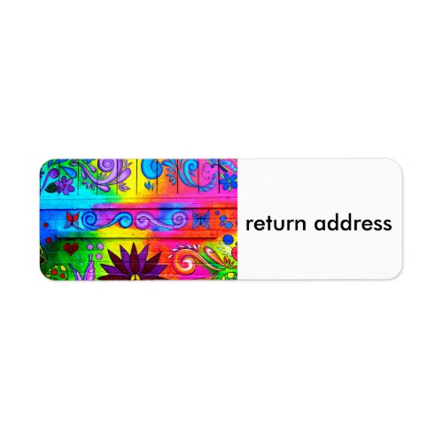 70s psychedelic style return address labels