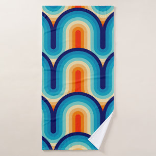 70s Rainbow Curves Bath Towel