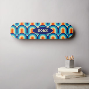 70s Rainbow Curves Skateboard