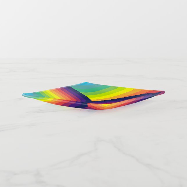 70's Rainbow Pattern Trinket Tray (Angled)