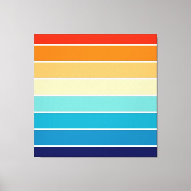 70s Rainbow Stripes Canvas Print (Front)
