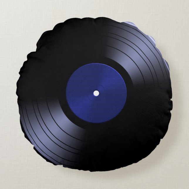 70s Record album Vinyl Round Pillow (Front)