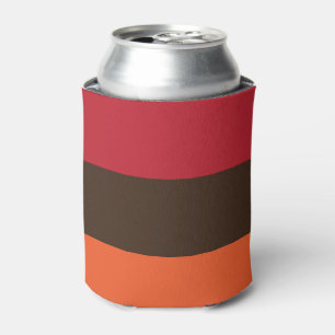 70s Retro 3 Striped Vintage Color Pattern Can Cooler
