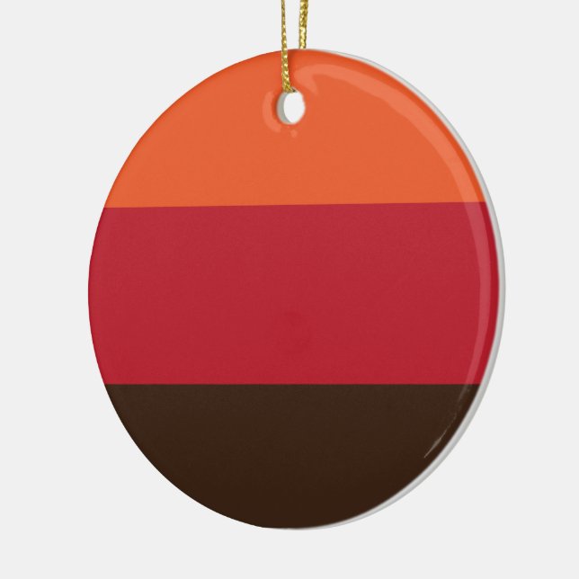 70s Retro 3 Striped Vintage Color Pattern Ceramic Ornament (Left)