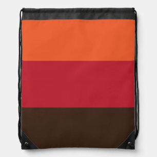 70s Retro 3 Striped Vintage Color Pattern Drawstring Bag