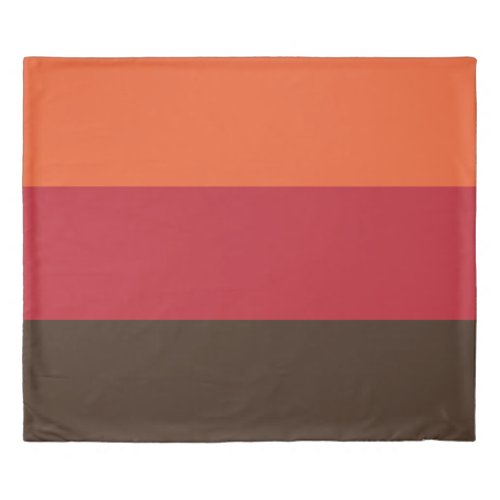 70s Retro 3 Striped Vintage Color Pattern Duvet Cover