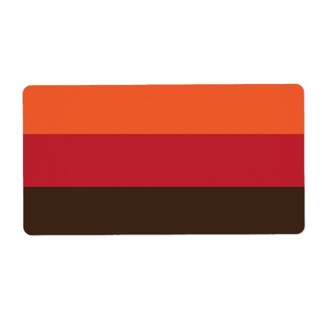 70s Retro 3 Striped Vintage Color Pattern Label (Front)