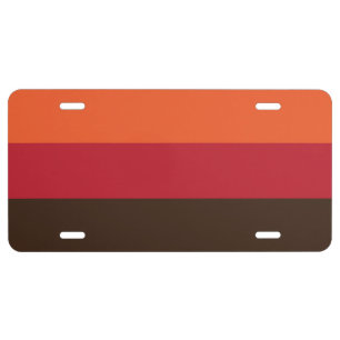 70s Retro 3 Striped Vintage Color Pattern License Plate