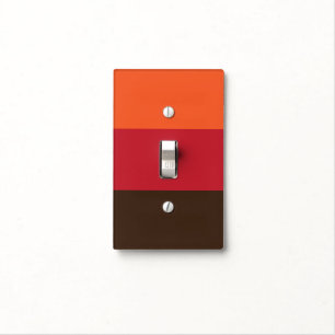 70s Retro 3 Striped Vintage Color Pattern Light Switch Cover