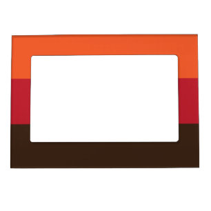 70s Retro 3 Striped Vintage Color Pattern Magnetic Frame