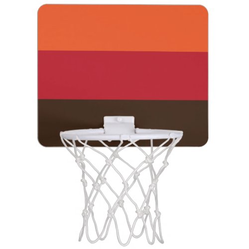 70s Retro 3 Striped Vintage Color Pattern Mini Basketball Hoop