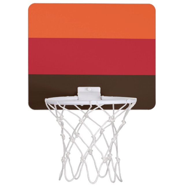 70s Retro 3 Striped Vintage Color Pattern Mini Basketball Hoop (Front)