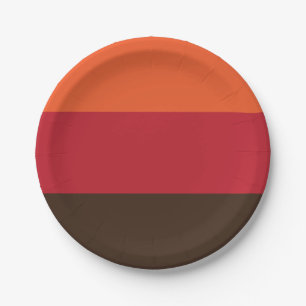 70s Retro 3 Striped Vintage Color Pattern Paper Plates
