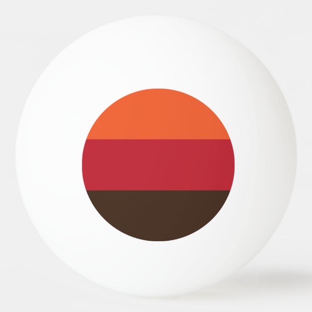70s Retro 3 Striped Vintage Color Pattern Ping Pong Ball (Front)