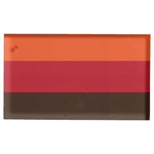 70s Retro 3 Striped Vintage Color Pattern Place Card Holder
