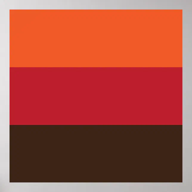 70s Retro 3 Striped Vintage Color Pattern Poster | Zazzle