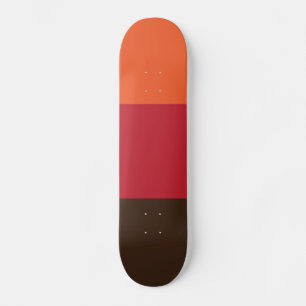 70s Retro 3 Striped Vintage Color Pattern Skateboard