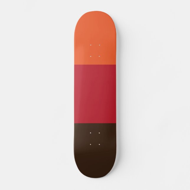 70s Retro 3 Striped Vintage Color Pattern Skateboard (Front)