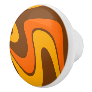 70s Retro Abstract Lava Design Ceramic Knob