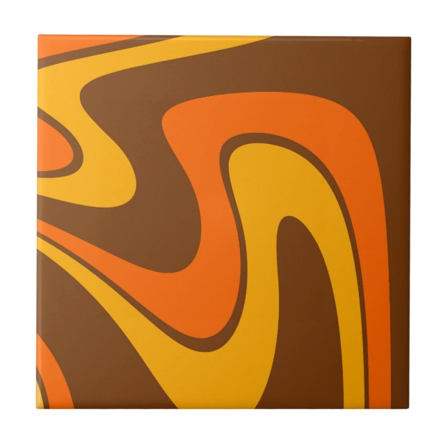 70s Retro Abstract Lava Design Ceramic Tile